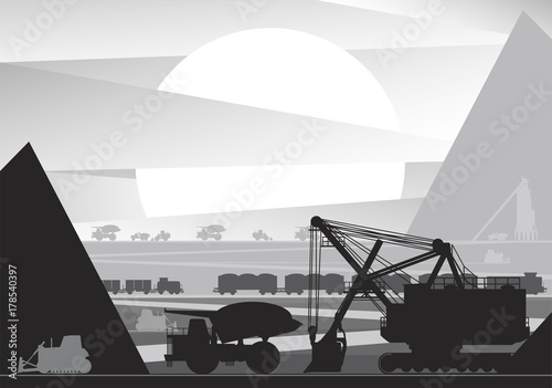 Development, extraction of ore by open method
