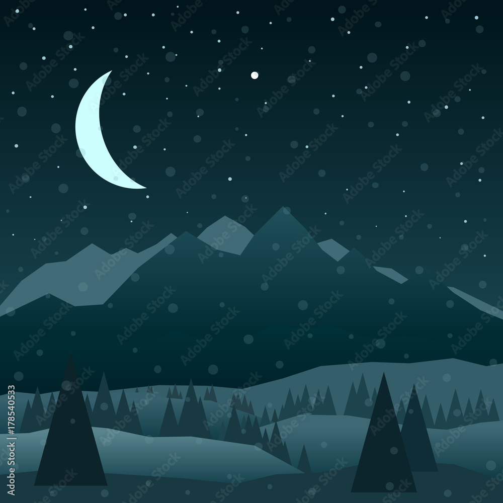 Fototapeta premium Night in mountains