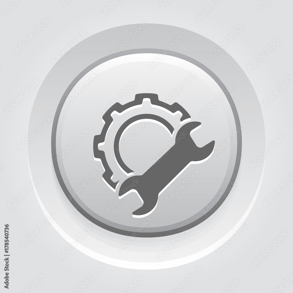 Manufacturing Icon. Gear and Wrench. Service Symbol. Manufacturing Icon. Gear and Wrench. Service Symbol.