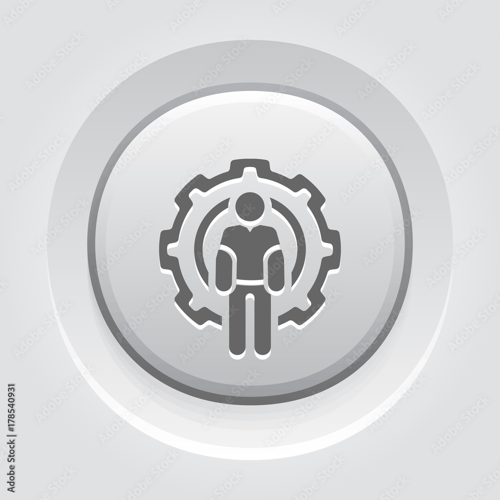 Technician Icon. Man and Cog Wheel. Engineering Symbol. Technician Icon. Man and Cog Wheel. Engineering Symbol.