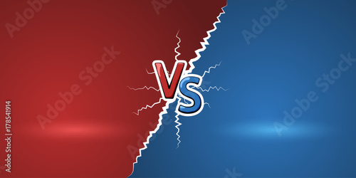 Versus letters. Red letters V and S symbols. VS abstract background. Vector illustration