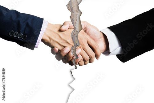 Canvas Print business success concept with business man handshake with meeting prople blur ba