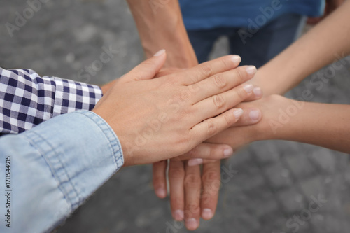 United hands, closeup