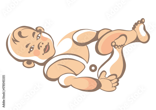 Illustration with a small baby 7