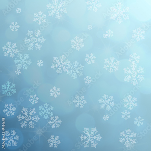 Blue winter abstract bokeh ...
