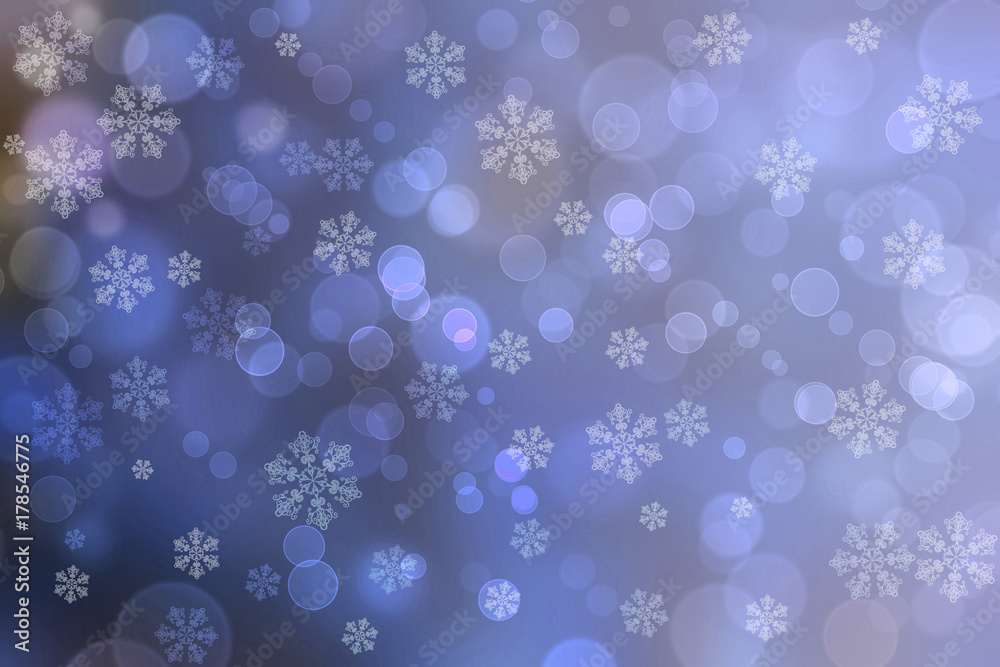 Purple winter abstract bokeh background