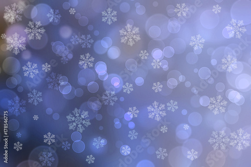 Purple winter abstract bokeh background