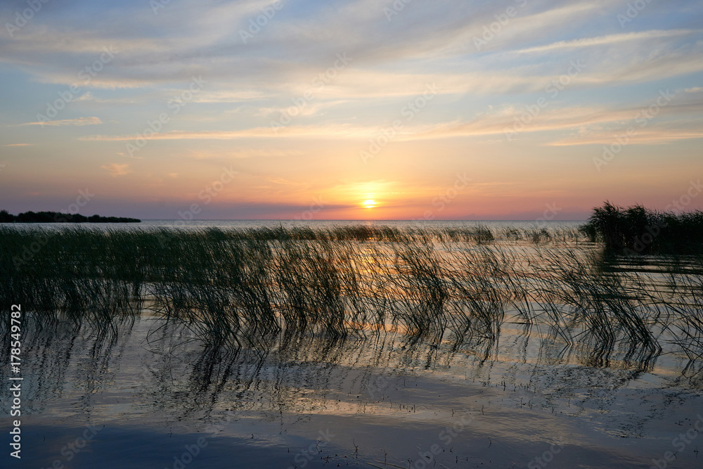 Coastal area Lake Balkhash. Lake Balkhash Is located in Central Asia in southeastern Kazakhstan.