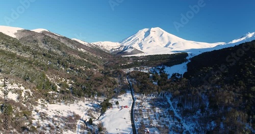 Corralco Ski Resort, Chile - Winter Snow on Lonquimay Volcano Andes Mountains photo