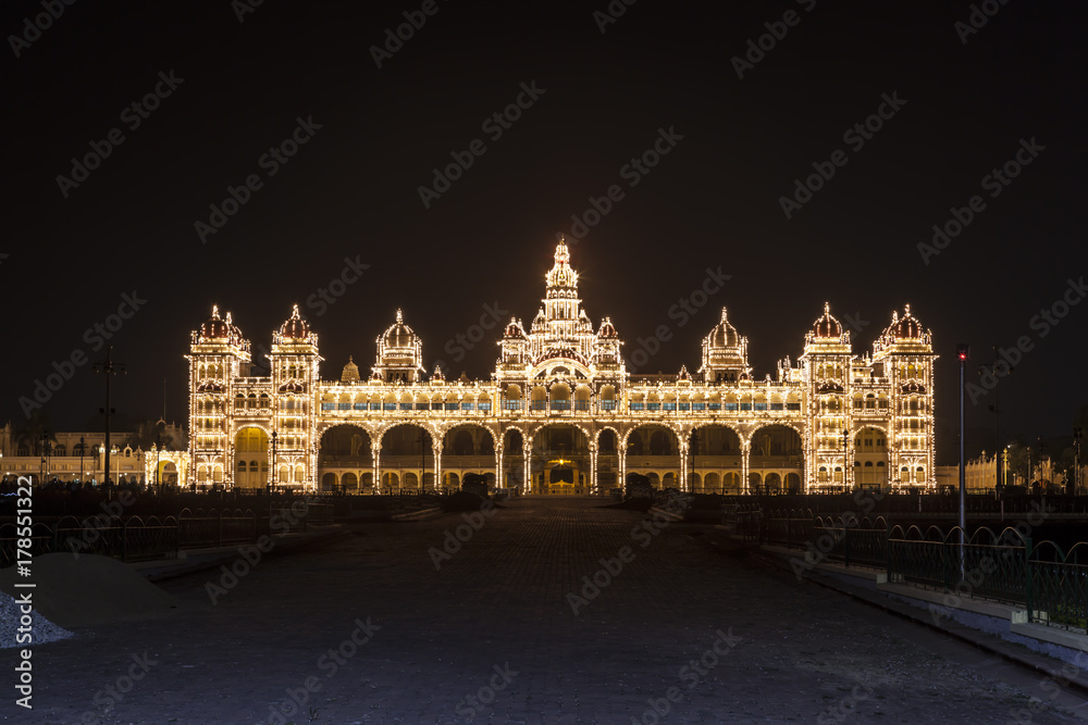 Mysore Palace at night Mysore Palace at night