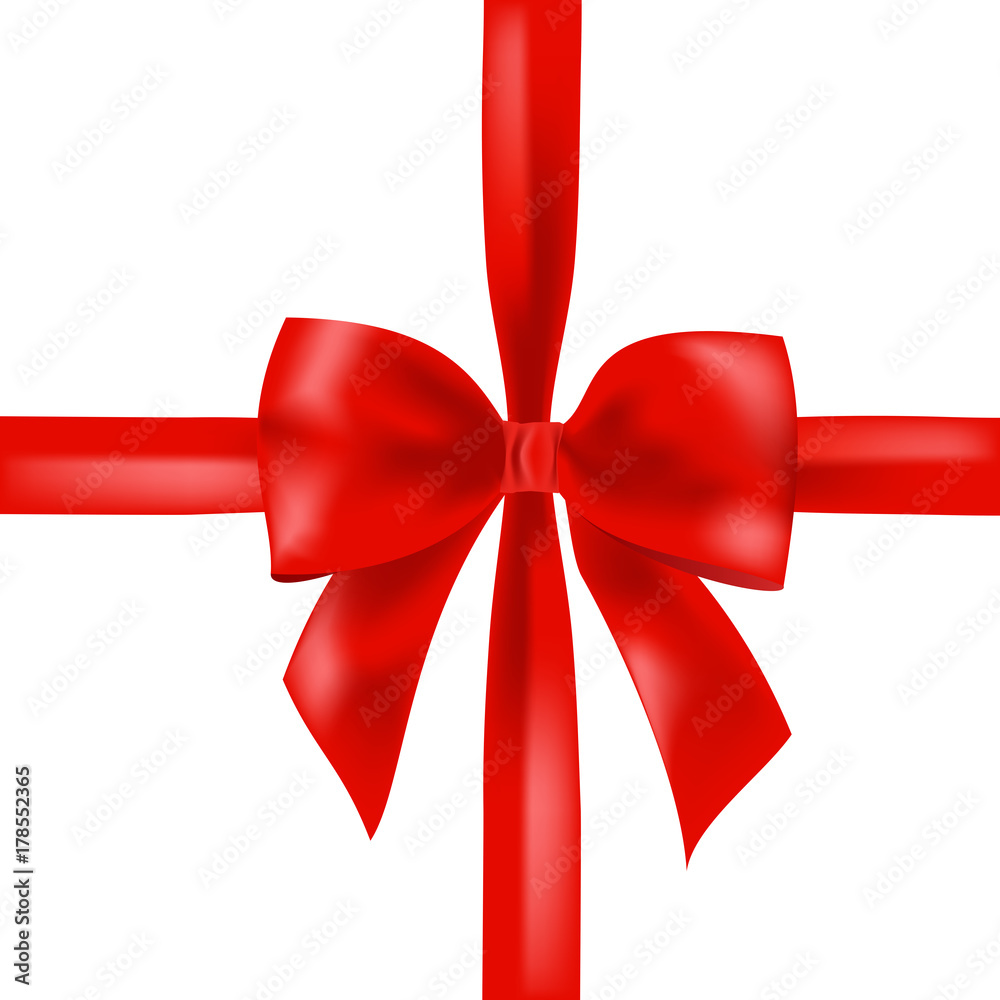 Beautiful realistic isolated red ribbon bow VECTOR Beautiful realistic isolated red ribbon bow VECTOR