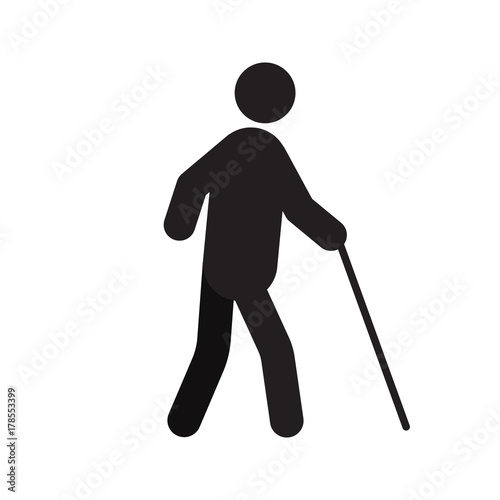 Blind, eyeless person silhouette icon