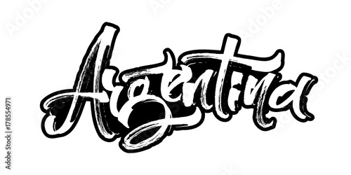 Argentina. Modern Calligraphy Hand Lettering for Serigraphy Print