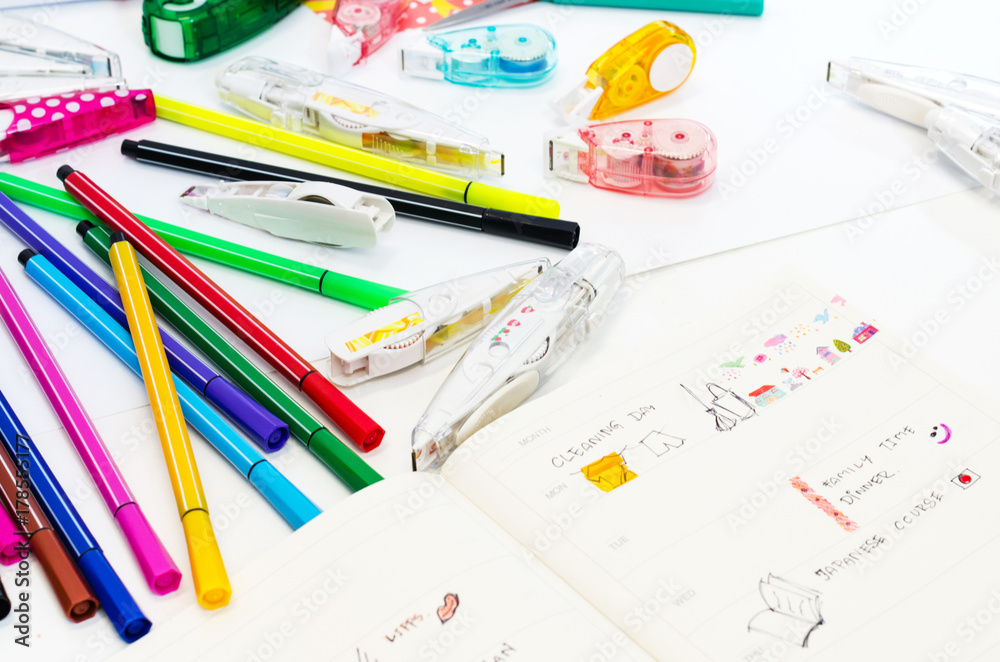Stationery and decorative tapes for writing. Stationery and decorative tapes for writing.