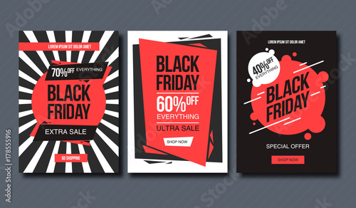 Black friday sale design template. conceptual layout for web and print. photo