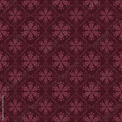 Gift wrapping, seamless pattern, Christmas burgundy background