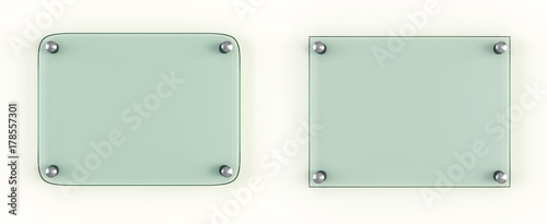 Two Transparent Glass Plate Mock Up