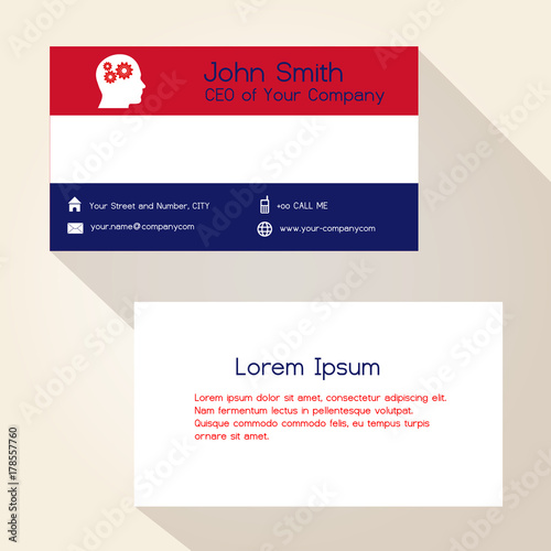 nederland flag color business card design eps10