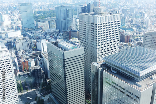 Canvas Print Office tower, building and skyscraper in Tokyo Japan