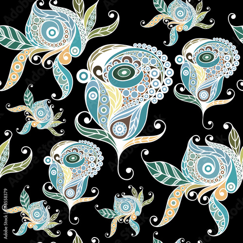 Seamless pattern with lace flower 4