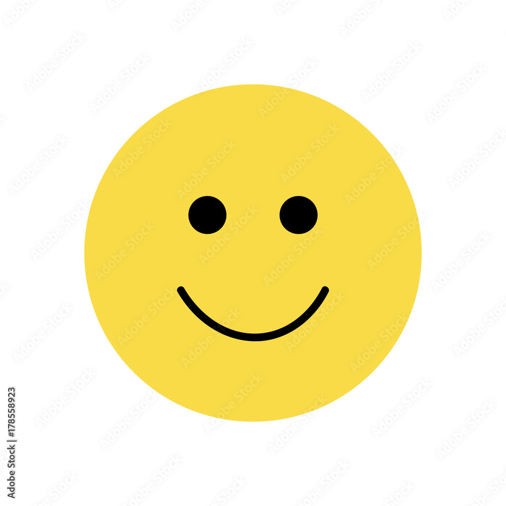 Simple Emoticon Smiley Face Yellow Smiling Emoticon With Black Eyes 