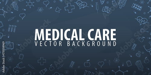 Medical care. Medical background. Health care. Vector medicine illustration.