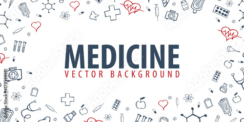 Medicine. Medical background. Health care. Vector medicine illustration.