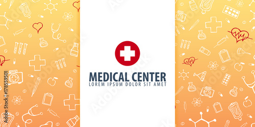 Medical center. Medical background. Health care. Vector medicine illustration.