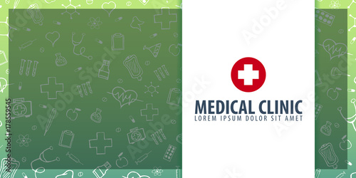 Medical Clinic. Medical background. Health care. Vector medicine illustration.