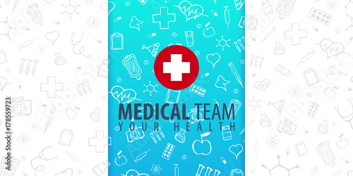 Medical Team. Medical background. Health care. Vector medicine illustration.