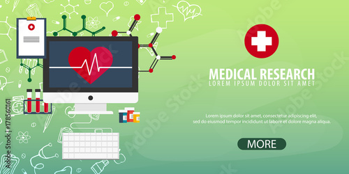 Medical Research. Medical background. Health care. Vector medicine illustration.