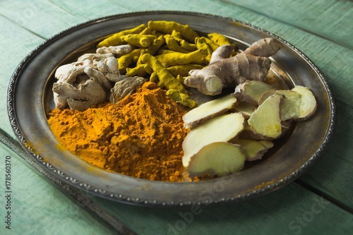 Fototapeta Naklejka Na Ścianę i Meble -  Various type spices on plate