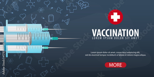 Vaccination. Medical background. Health care. Vector medicine illustration.