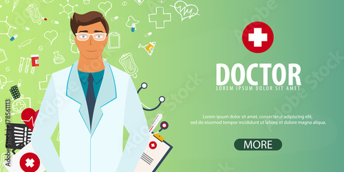 Doctor. Medical background. Health care. Vector medicine illustration.