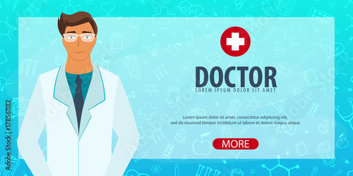Doctor. Medical background. Health care. Vector medicine illustration.