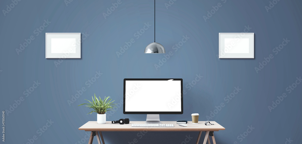 Desktop computer screen isolated. Front view. Desktop computer screen isolated. Front view.