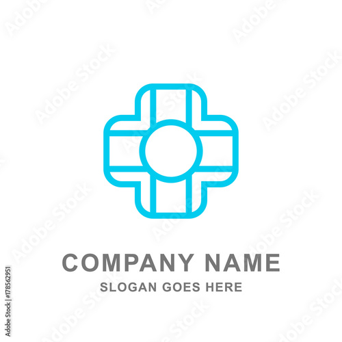 Cross Medical Healthcare Drugstore Pharmacy Logo Vector Icon 