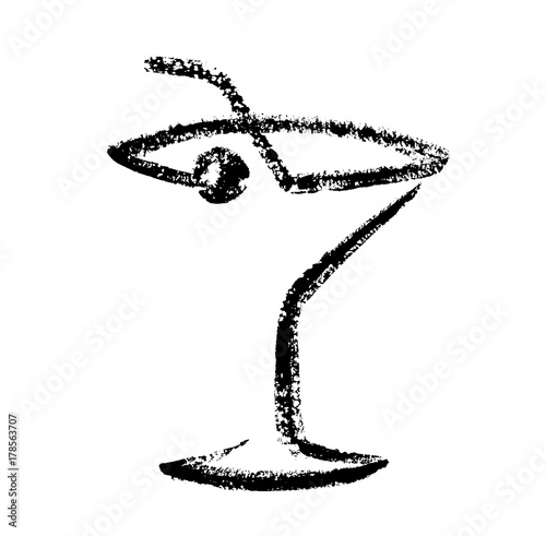 Cocktail sketch hand drawing. Vector illustration