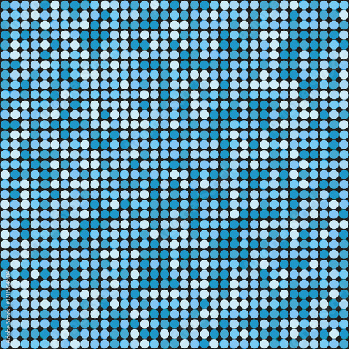 Holiday seamless blue glittering disco background. Vector design.