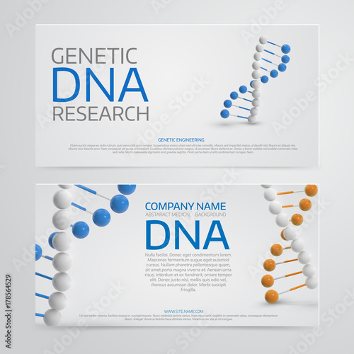 Abstract  colorful  medical background with  3d Dna molecule. Poster or cover template.