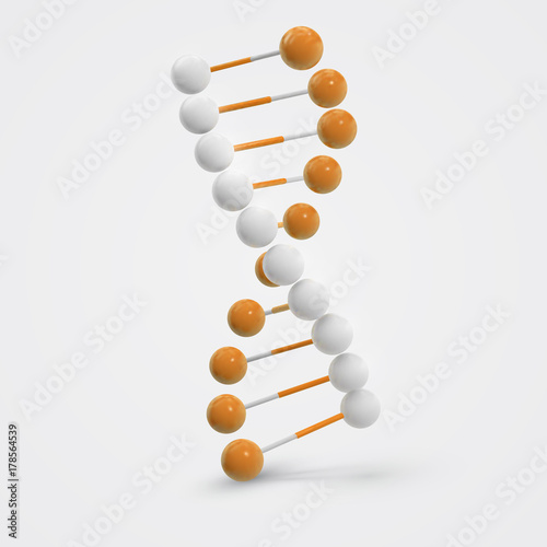 Abstract  colorful Dna molecule isolated on white background