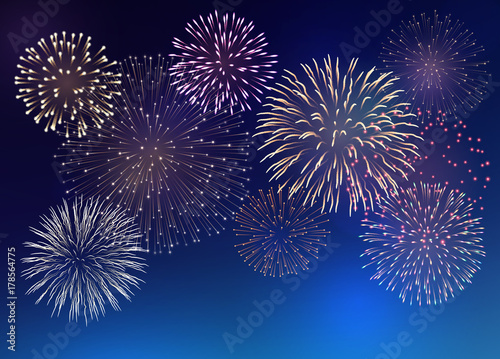 Background with Colorful Fireworks