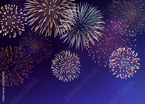 Background with Colorful Fireworks