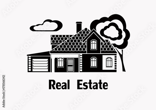 Vector private house.symbol of the house for all kinds of advertising resources