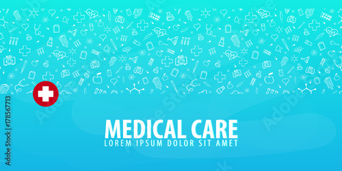 Medical background. Medical care. Health care. Vector medicine illustration.