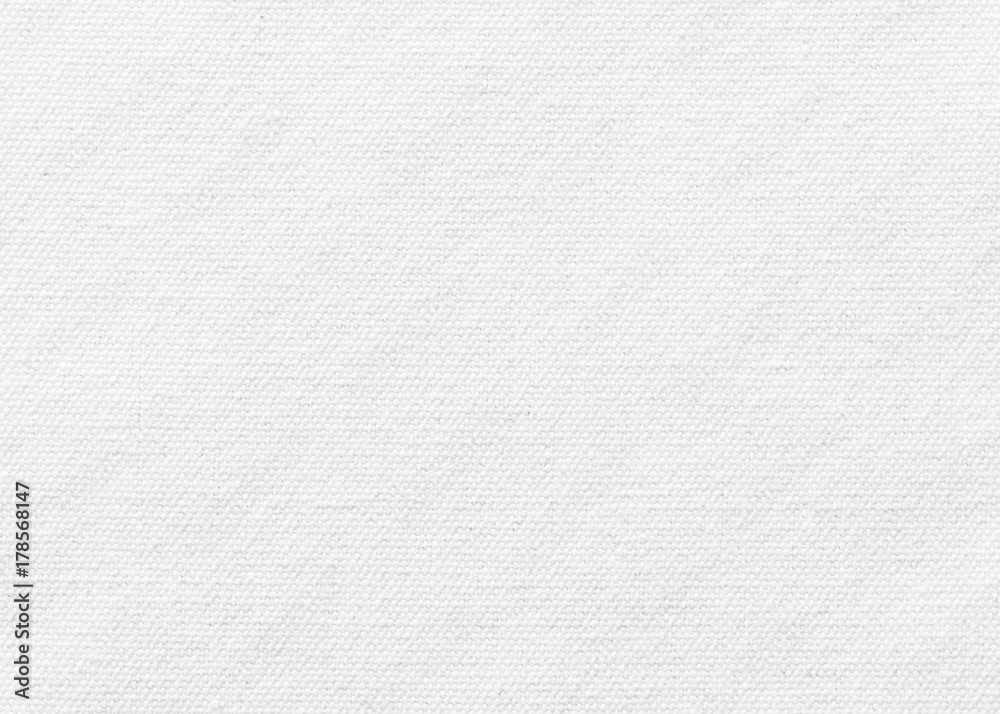 White canvas burlap texture background with cotton fabric pattern in light grey for arts painting backdrop, sacking and bagging design - obrazy, fototapety, plakaty 