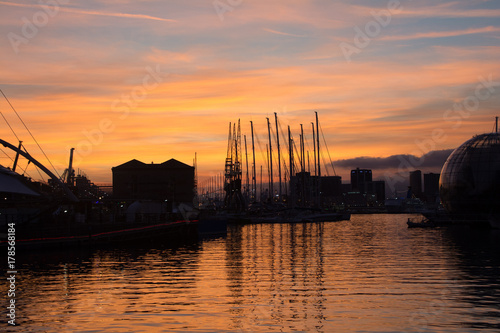 orange sunset on water