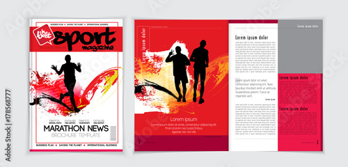 Sport Magazine Cover Vector Template