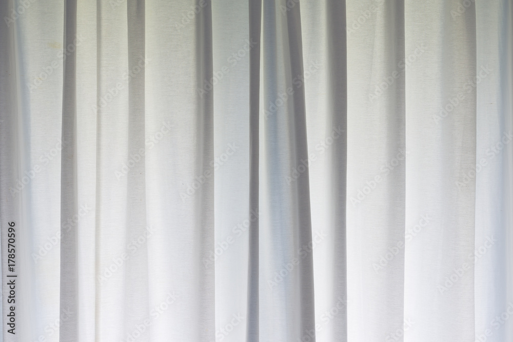 Obraz premium white striped curtain background on window