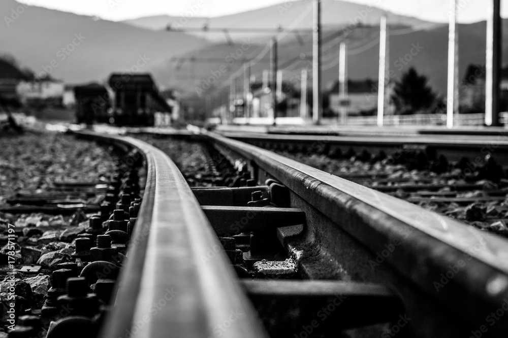 Fototapeta premium Railway to the train station